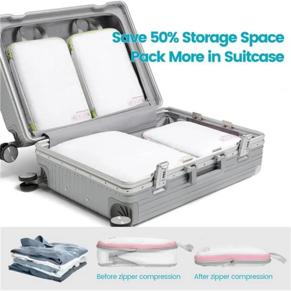 Compression Packing Cubes for Travel, Travel Bags Luggage Organizers Travel
